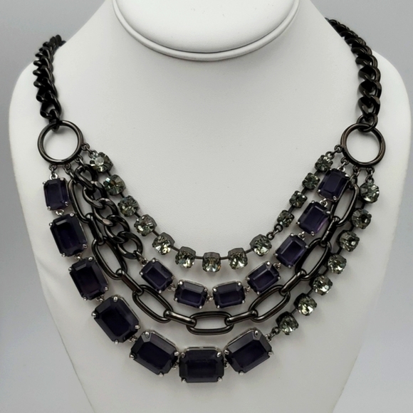 Kenneth Cole Multi Strand Rhinestone Necklace - Picture 5 of 7